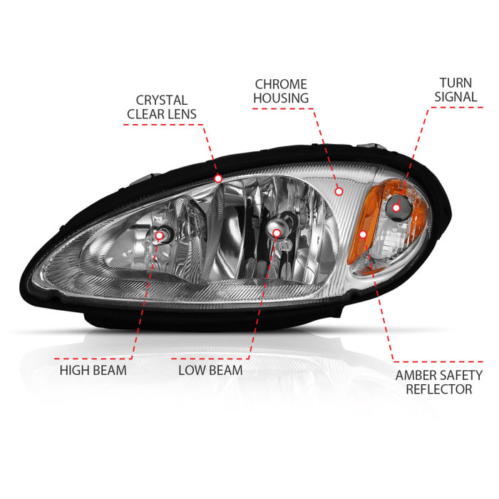 ANZO 111472 ANZ Crystal Headlights