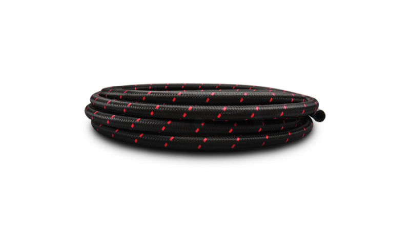 Vibrant Performance VIB11982R 20ft Roll -12 Black Red Nylon Braided Flex Hose