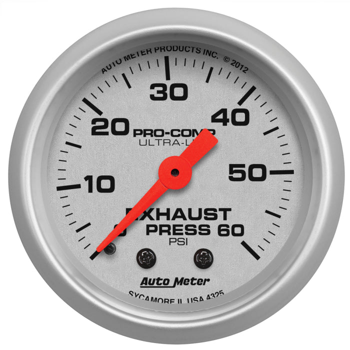 AutoMeter 4325 Ultra-Lite 2-1/16in. 100PSI Exhaust Pressure Digital Stepper Motor Gauge