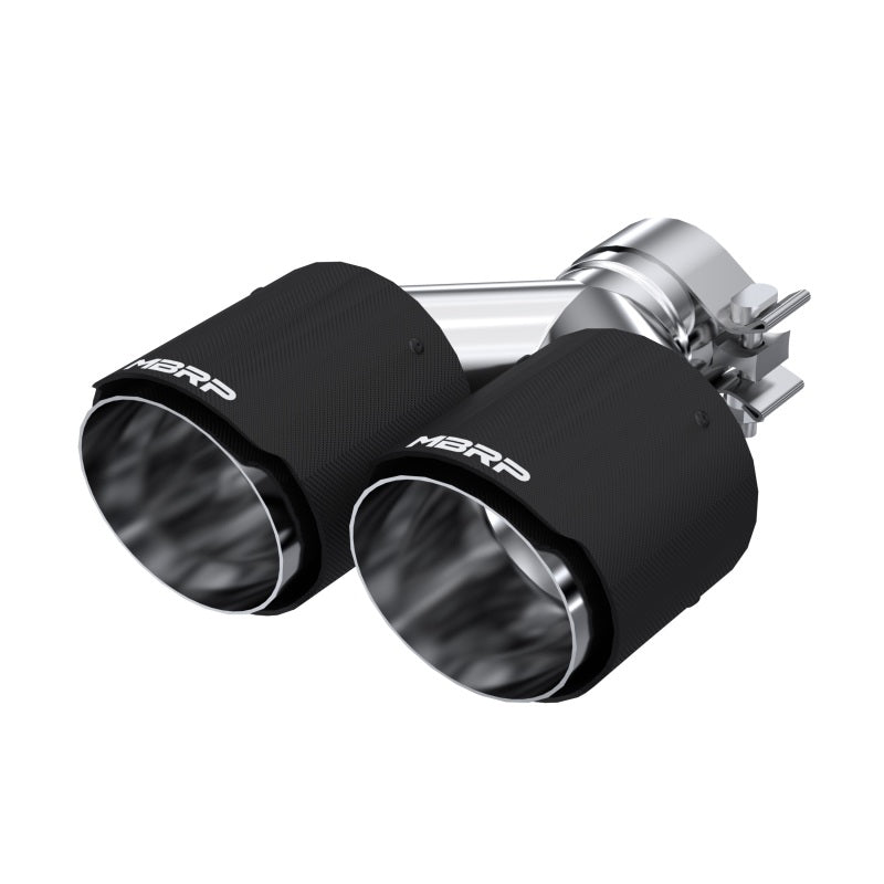 MBRP T5177CF Universal Carbon Fiber Dual Tip 4in OD/2.5in Inlet