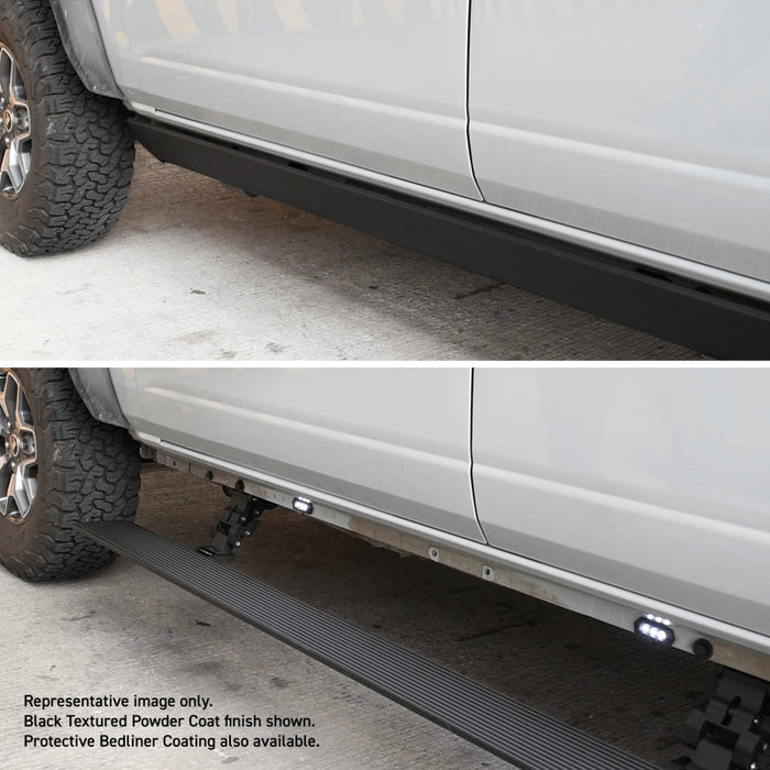 Go Rhino 20443587T 22-23 Toyota Tundra CrewMax Cab 4dr E-BOARD E1 Electric Running Board Kit - Bedliner Coatng
