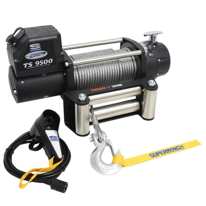 Superwinch 1595200 9500 LBS 12V DC 11/32in x 95ft Steel Rope Tiger Shark 9500 Winch