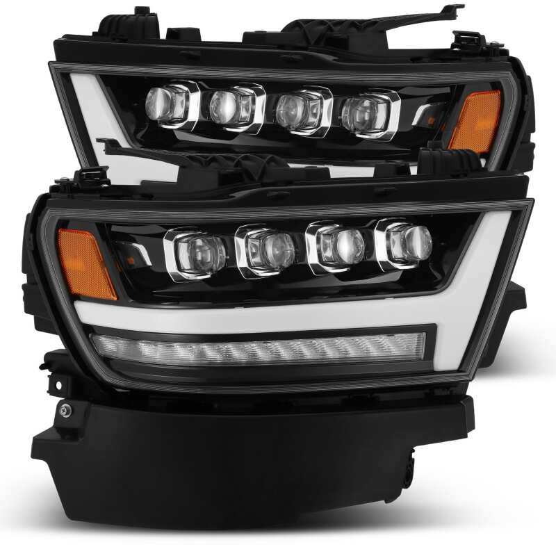 AlphaRex 880516 19-20 RAM 1500HD NOVA LED Proj Headlights Plank Style Gloss Blk w/Activ Lght/Seq Signal/DRL