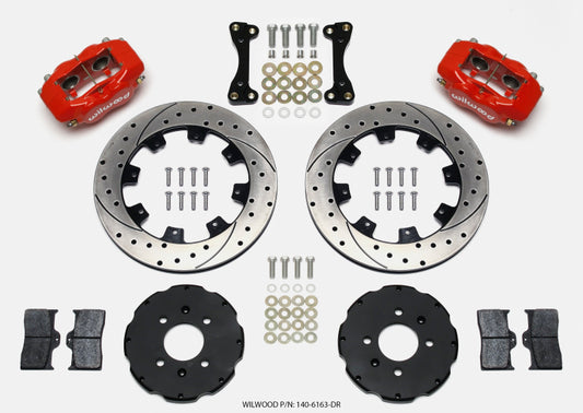 Wilwood 140-6163-DR Forged Dynalite Front Hat Kit 12.19in Drilled Red 94-01 Honda/Acura w/262mm Disc