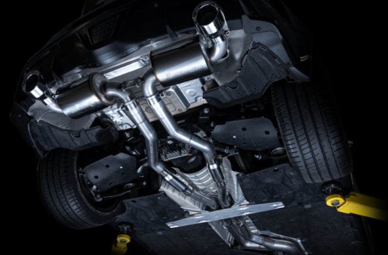 AWE Tuning 3015-32118 AWE 2020 Toyota Supra A90 Resonated Touring Edition Exhaust - 5in Chrome Silver Tips