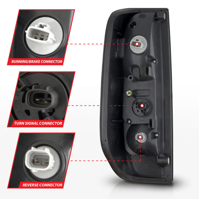 ANZO 311444 2005-2021 Nissan Frontier LED Taillights Black Housing/Smoke Lens