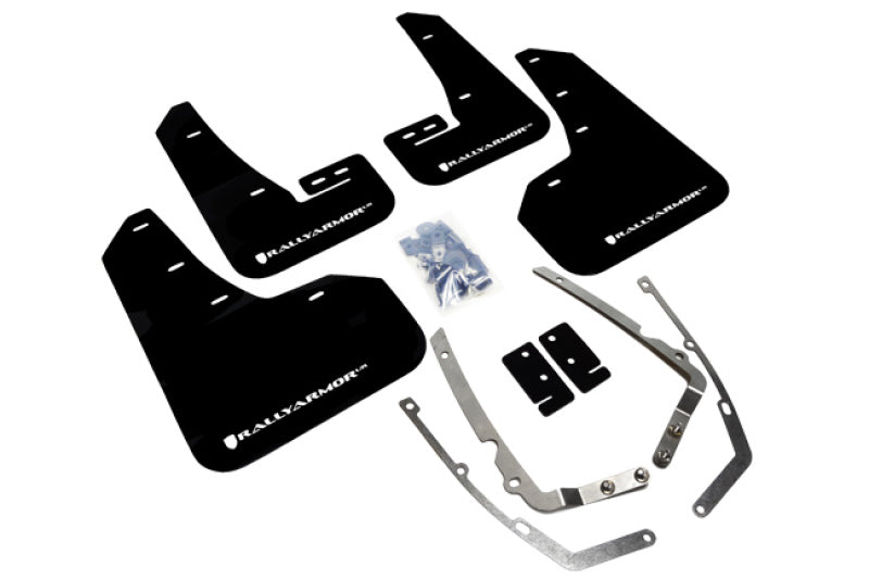 Rally Armor MF37-UR-BLK/WH 15-21 MKVII VW Golf/GTI Black UR Mud Flap w/White Logo