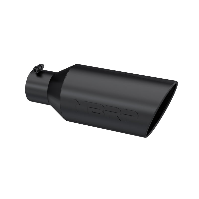 MBRP T5126BLK Universal Exhaust Tip 7in O.D. Rolled End 4in Inlet 18in Length - Black