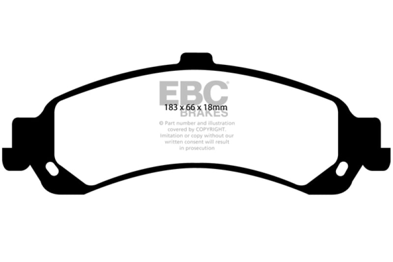 EBC ED91635 02 Cadillac Escalade 5.3 (PBR rear caliper) Extra Duty Rear Brake Pads