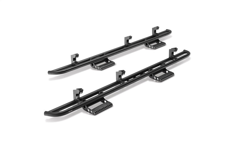 N-Fab T154RKRQCS4 RKR Step System 16-17 Toyota Tacoma Access Cab - Tex. Black - 1.75in
