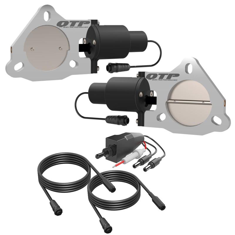 QTP QTEC60 3in Bolt-On QTEC Dual Electric Cutout Valves - Pair