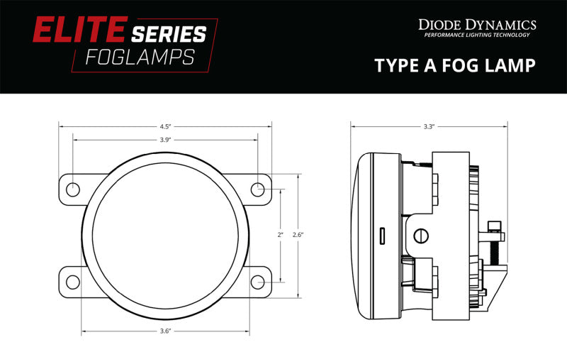 Diode Dynamics DD5128P Elite Series Type A Fog Lamps - White (Pair)