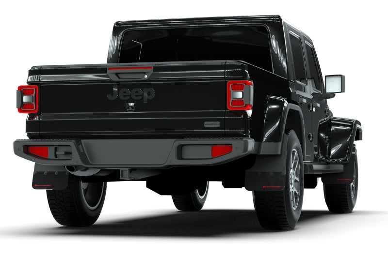 Rally Armor MF84-BLK-RD 19-25 Jeep Gladiator JT (Incl. Overland/Sport/Sport S) Black Mud Flap w/Red Logo