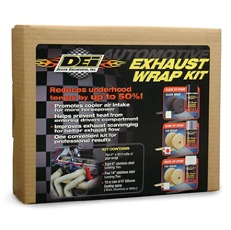 DEI 10112 Exhaust Wrap Kit - Tan Wrap & Aluminum HT Silicone Coating (Aerosol)