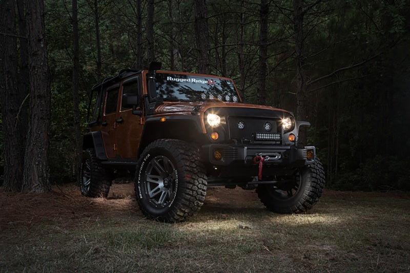 Rugged Ridge 11232.39 07-18 Jeep Wrangler JK White 4-Piece LED Rock Light Kit
