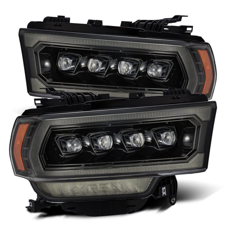 AlphaRex 880552 19-21 RAM 2500 NOVA LED Proj Headlights Plank Style Alpha Blk w/Activ Light/Seq Signal/DRL