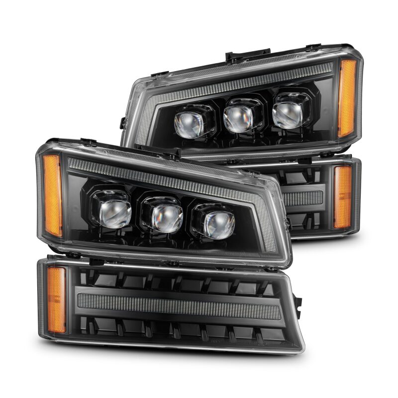 AlphaRex 880254 03-06 Chevy Silverado 1500/2500HD/3500HD/Avalanche Alpha-Black NOVA LED Proj Headlights