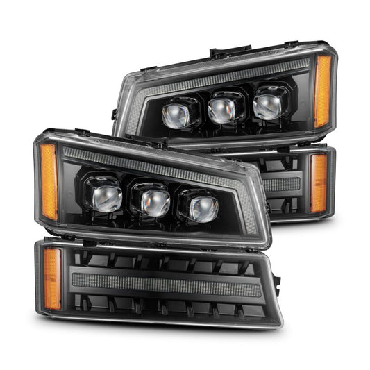 AlphaRex 880254 03-06 Chevy Silverado 1500/2500HD/3500HD/Avalanche Alpha-Black NOVA LED Proj Headlights