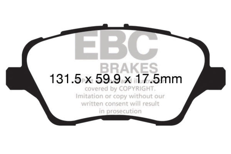 EBC DP32149C 13+ Ford Fiesta 1.6 Turbo ST Redstuff Front Brake Pads