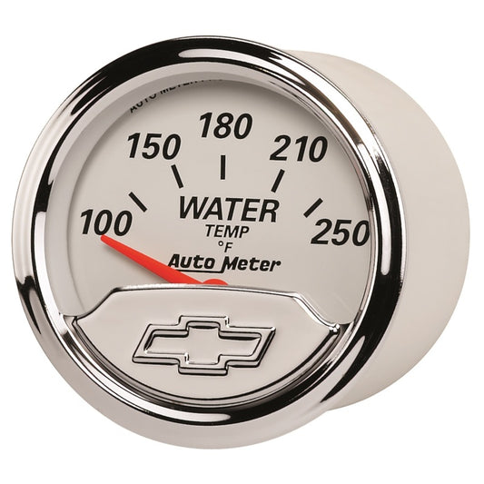 AutoMeter 1337-00408 Autometer Chevy Vintage 2in 100-250 Deg F Short Sweep Electronic Water Temp Gauge