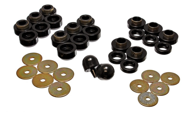 Energy Suspension 2.4107G 97-06 Jeep Wrangler YJ & TJ Black Body(cab) Mount Set