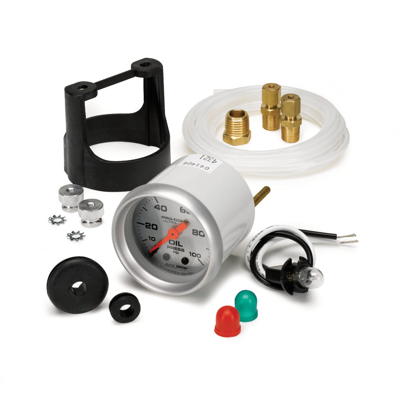 AutoMeter 4321 Autometer Ultra-Lite 52mm 0-100 PSI Mechanical Oil Pressure Gauge