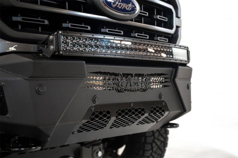 Addictive Desert Designs F197431040103 2021 Ford F-150 HoneyBadger Front Bumper w/ Top Hoop