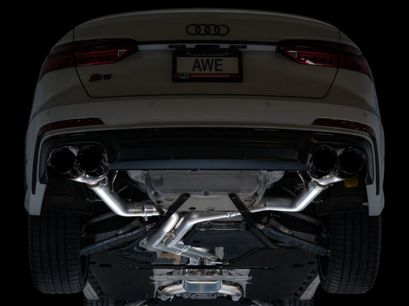 AWE Tuning 3020-43109 19-23 Audi C8 S6/S7 2.9T V6 AWD Track Edition Exhaust - Diamond Black Tips