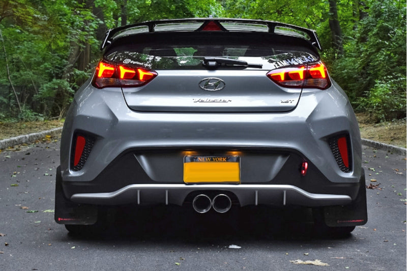Rally Armor MF58-UR-BLK/DGRY 19-21 Hyundai Veloster Turbo/2.0/R-Spec Black UR Mud Flap w/Dark Grey Logo