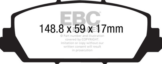 EBC DP21896 12+ Acura RDX 3.5 Greenstuff Front Brake Pads