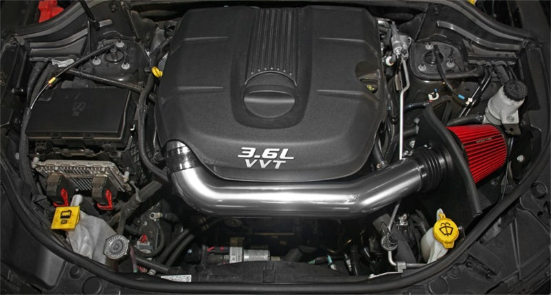 Spectre 9020 11-15 Jeep Grand Cherokee V6-3.6L F/I Air Intake Kit - Polished w/Red Filter