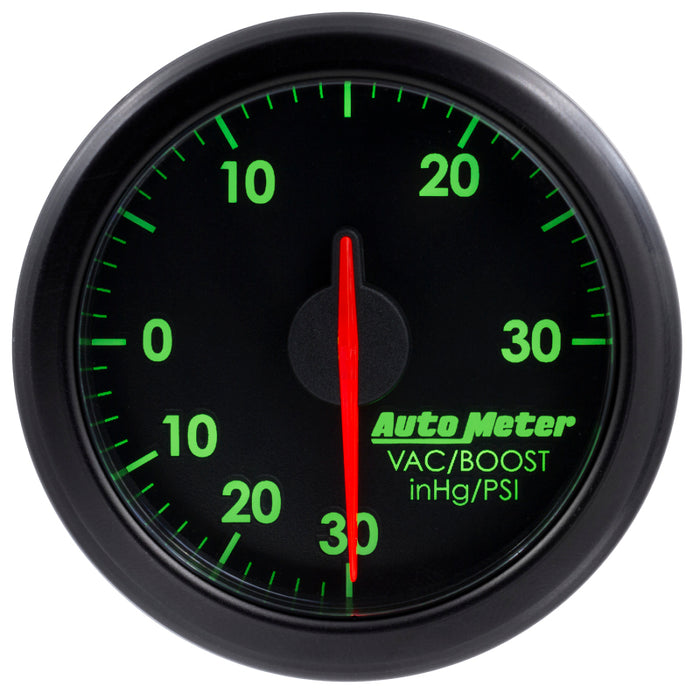 AutoMeter 9159-T Autometer Airdrive 2-1/6in Boost/Vac Gauge 30in HG/30 PSI - Black
