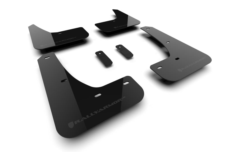 Rally Armor MF122-UR-BLK-DGRY 24-25 Tesla Model 3 Highland Black UR Mud Flap Dark Grey Logo