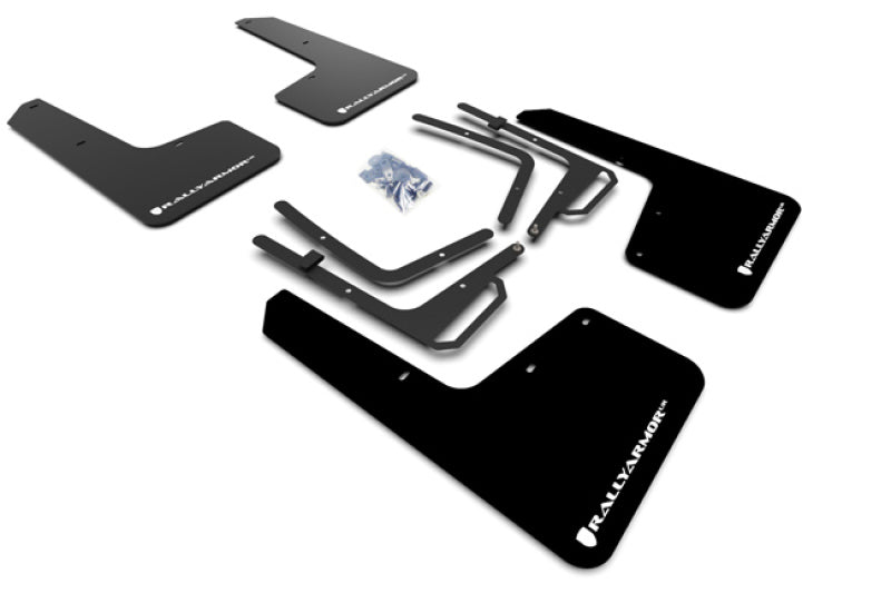 Rally Armor MF53-UR-BLK/WH 17-20 Ford F-150 Raptor Gen 2 Black UR Mud Flap w/White Logo