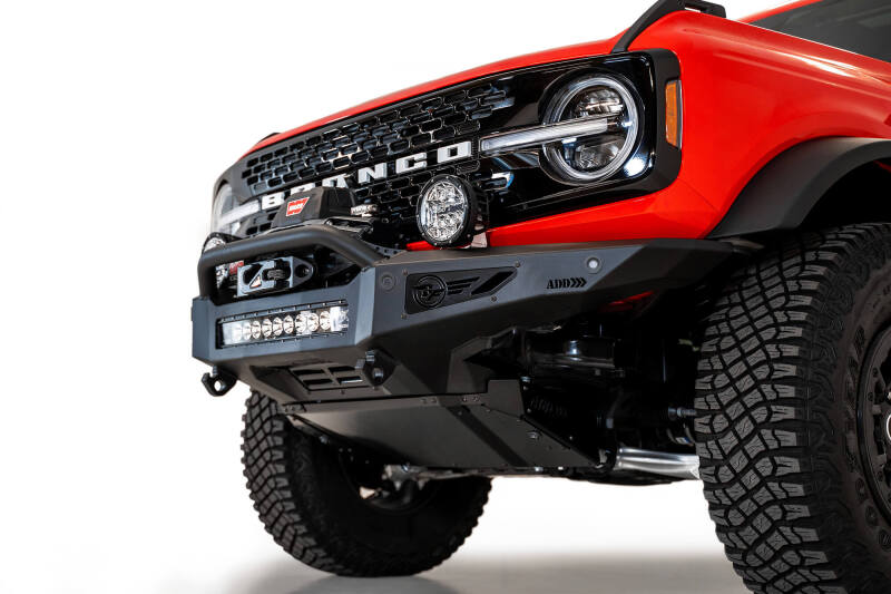 Addictive Desert Designs F230181060103 2021+ Ford Bronco Rock Fighter Front Bumper - Hammer Black