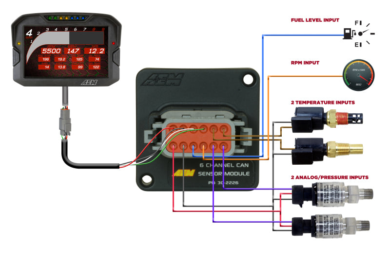 AEM 30-2226 6 Channel CAN Sensor Module