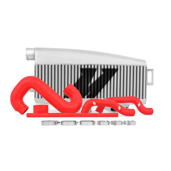 Mishimoto MMTMIC-WRX-01SLRD Subaru 02-07 WRX/04-07 STi Top-Mount Intercooler Kit - Powder Coated Silver & Red Hoses