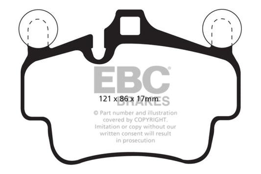 EBC DP32029C 07-08 Porsche 911 (997) (Cast Iron Rotor only) 3.6 Carrera 2 Redstuff Front Brake Pads