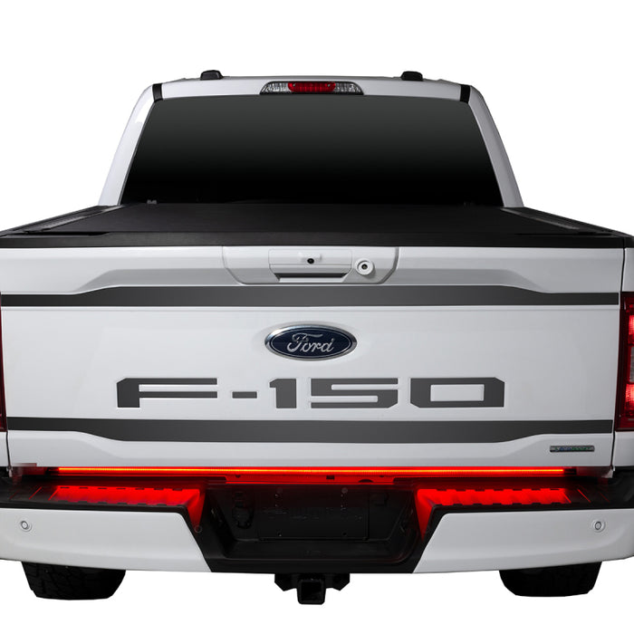 Putco 9203060-17 21-23 Ford F-150 60In Direct Fit Red Blade Kit Tailgate Bars w Factory LED Taillamps