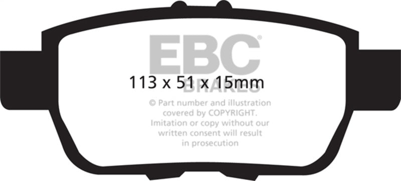EBC DP61754 05-14 Honda Ridgeline 3.5 Greenstuff Rear Brake Pads