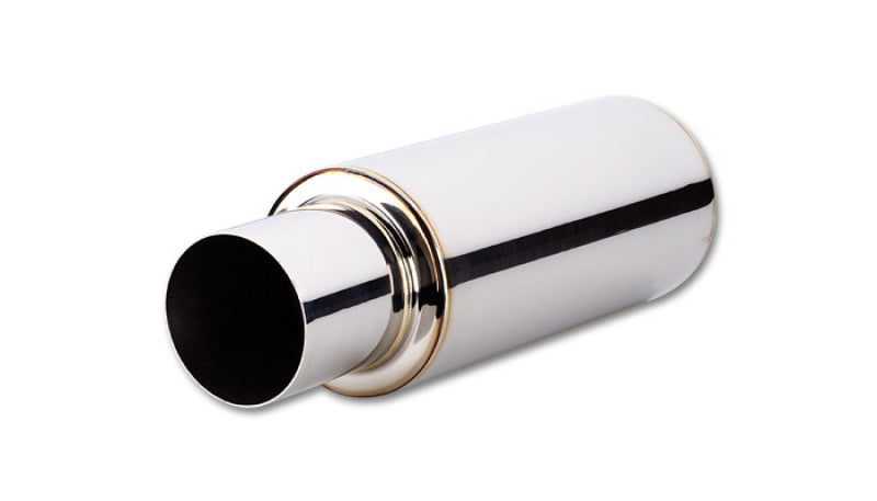 Vibrant 1057 TPV Round Muffler (23in Long) with 4in Round Tip Straight Cut - 2.5in inlet I.D.