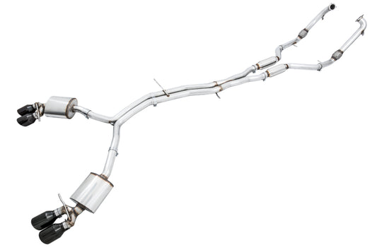 AWE Tuning 3010-43050 Audi B9 S4 Touring Edition Exhaust - Non-Resonated (Black 102mm Tips)