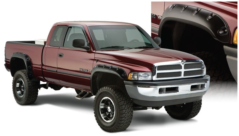 Bushwacker 50908-02 94-01 Dodge RAM 1500 Fleetside Pocket Style Flares 4pc 78.0/96.0in Bed - Black