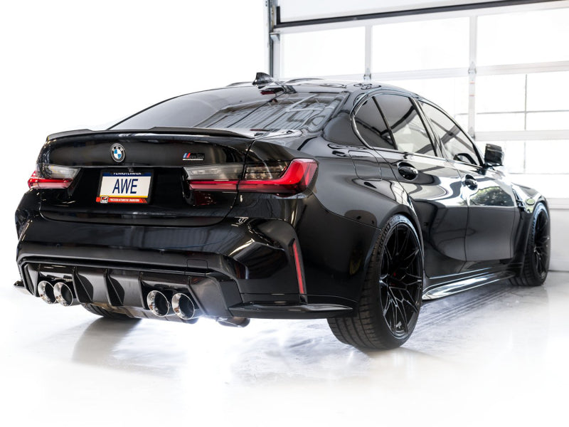 AWE Tuning 3020-43482 AWE Track Edition Catback Exhaust for BMW G8X M3/M4 - Chrome Silver Tips