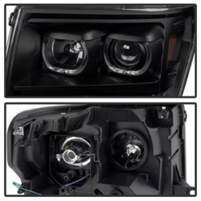 SPYDER 9032226 xTune Ford F150 09-14 Projector Headlights Halogen Model Only LED Halo Black PRO-JH-FF15009-CFB-BK