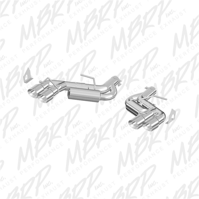 MBRP S7036AL 2016-2024 Chevy Camaro 6.2L w/ NPP 3in Alum Race Dual Axle Back w/ 4in Quad Polished Tips
