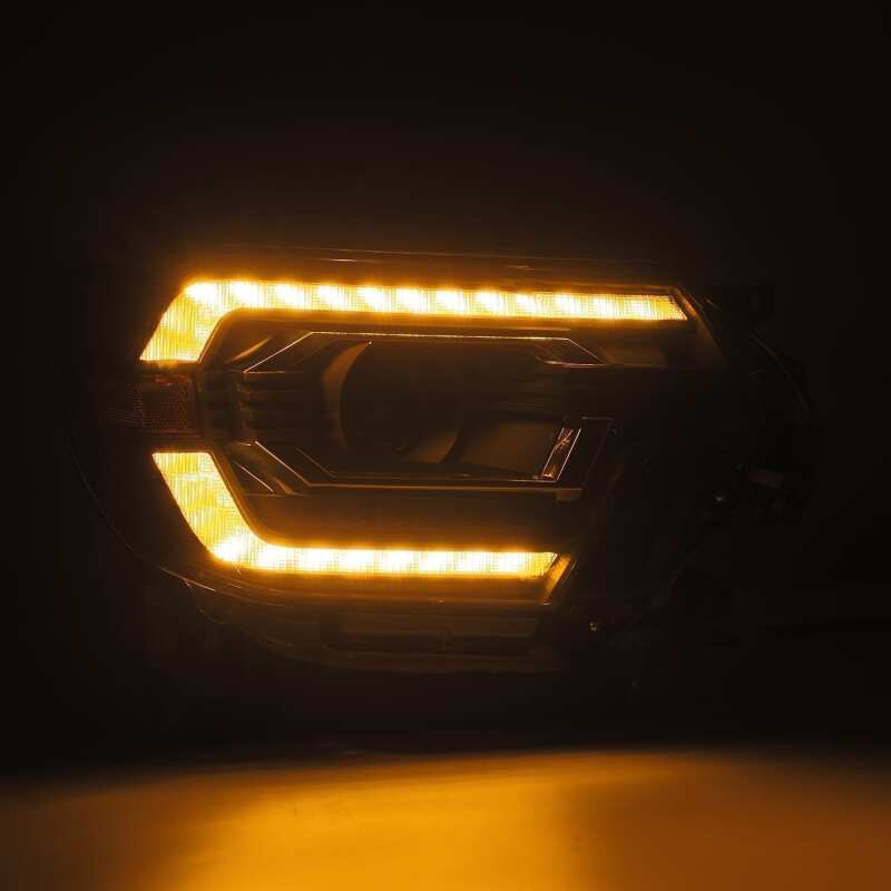 AlphaRex 880750 12-15 Toyota Tacoma LUXX LED Projector Headlights Plank Style Alpha Black w/DRL