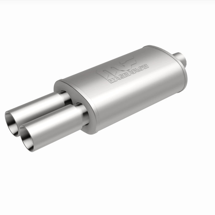 Magnaflow Perf Exhaust MAG14815 Stainless Muffler 2.25in In / Dual 3in Tips Out