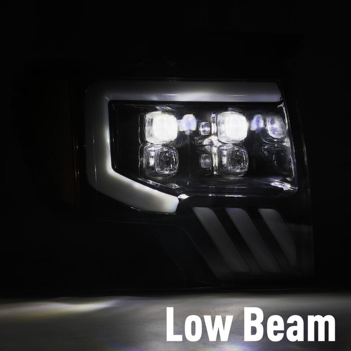 AlphaRex 880190 09-14 Ford F-150 NOVA LED Proj Headlights Plank Style Gloss Black w/Activ Light/Seq Signal