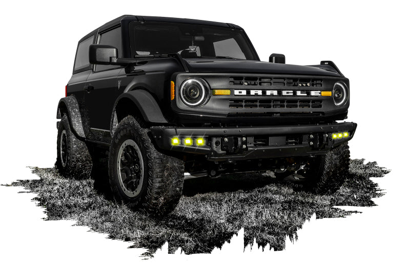 ORACLE Lighting 5890-006 21-22 Ford Bronco Triple LED Fog Light Kit for Steel Bumper - Yellow